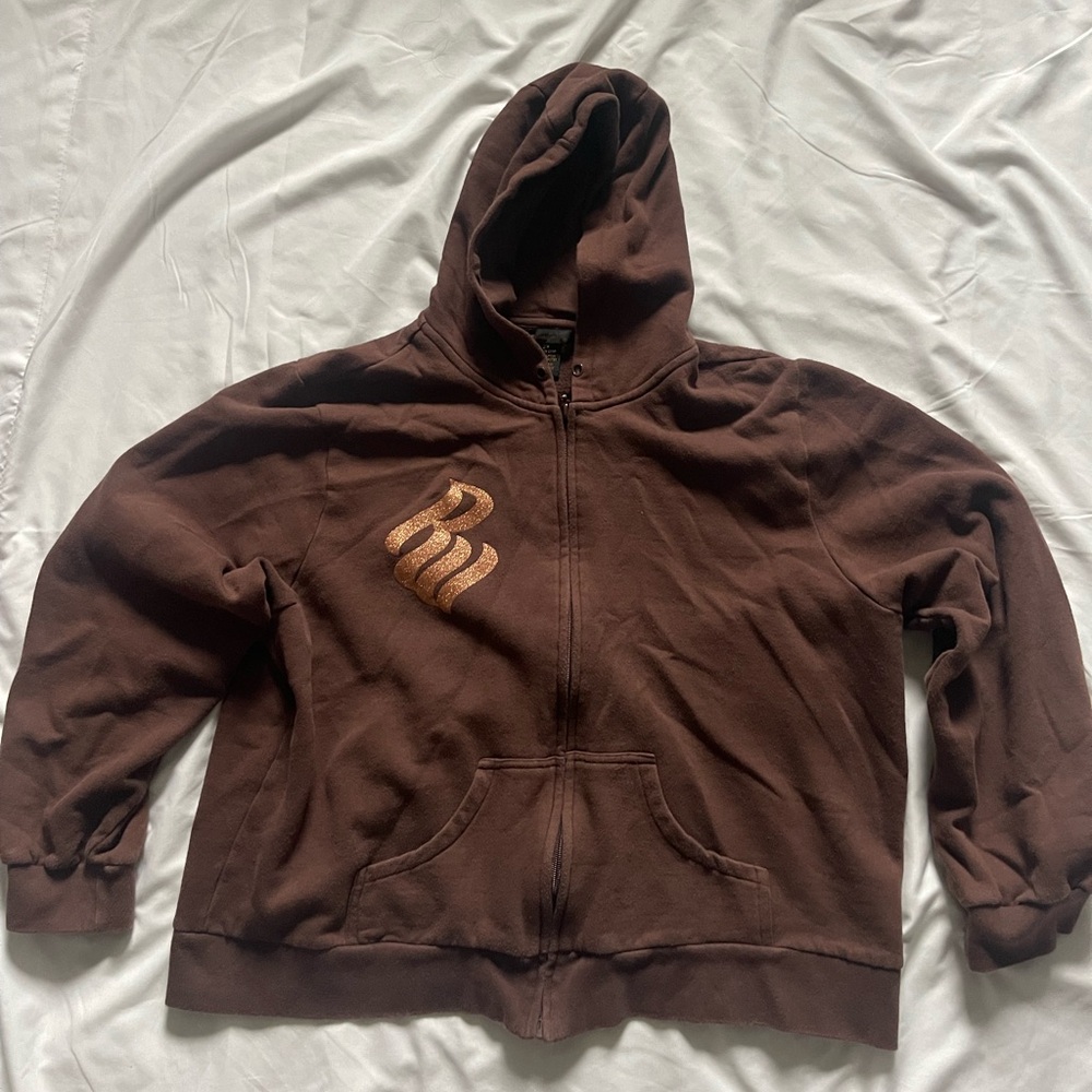 brown rock away zip up